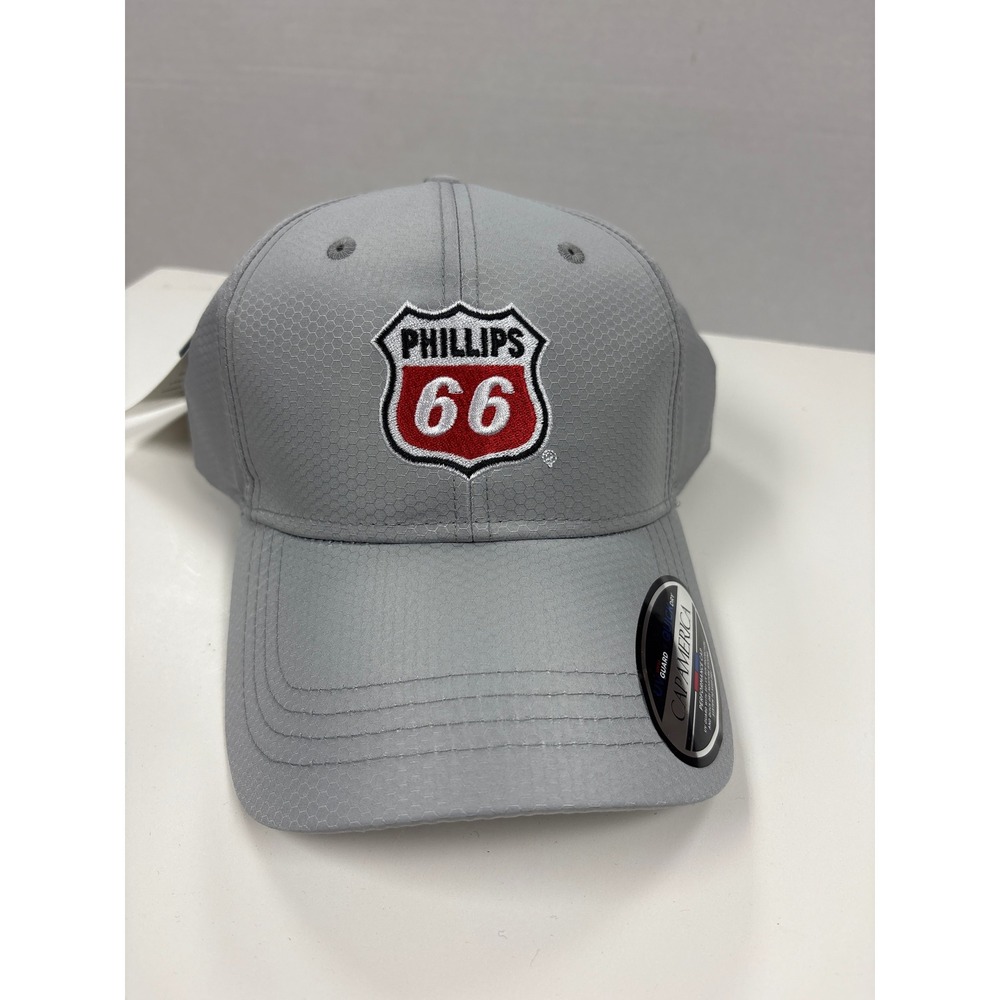Cap America Phillips 66 Golf Hat Gray UV Guard QuickDry Performance Cap i7035
